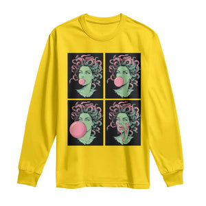 Funny Medusa Blowing Bubble Gum Long Sleeve Shirt Greek Mythology Pop Art Gift