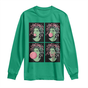 Funny Medusa Blowing Bubble Gum Long Sleeve Shirt Greek Mythology Pop Art Gift
