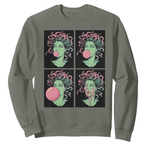 Funny Medusa Blowing Bubble Gum Sweatshirt Greek Mythology Pop Art Gift