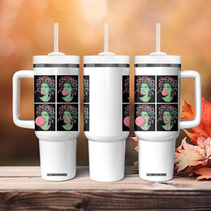 Funny Medusa Blowing Bubble Gum Tumbler With Handle Greek Mythology Pop Art Gift