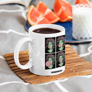 Funny Medusa Blowing Bubble Gum Coffee Mug Greek Mythology Pop Art Gift