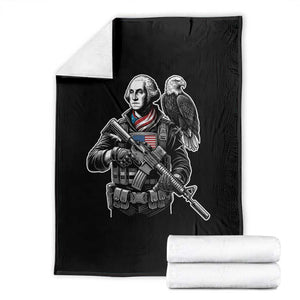 George Washington Tactical Soldier Throw Blanket Military Patriot Bald Eagle USA Flag Gift