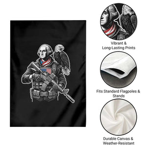 George Washington Tactical Soldier Garden Flag Military Patriot Bald Eagle USA Flag Gift