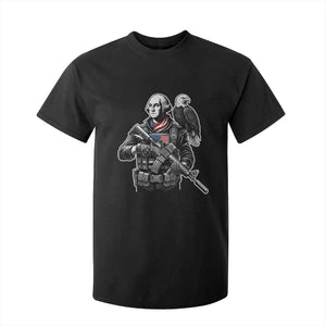 George Washington Tactical Soldier T Shirt For Kid Military Patriot Bald Eagle USA Flag Gift