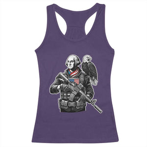 George Washington Tactical Soldier Racerback Tank Top Military Patriot Bald Eagle USA Flag Gift