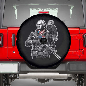 George Washington Tactical Soldier Spare Tire Cover Military Patriot Bald Eagle USA Flag Gift
