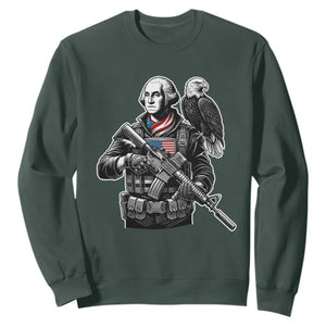 George Washington Tactical Soldier Sweatshirt Military Patriot Bald Eagle USA Flag Gift