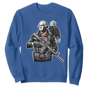 George Washington Tactical Soldier Sweatshirt Military Patriot Bald Eagle USA Flag Gift