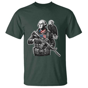 George Washington Tactical Soldier T Shirt Military Patriot Bald Eagle USA Flag Gift