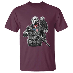 George Washington Tactical Soldier T Shirt Military Patriot Bald Eagle USA Flag Gift