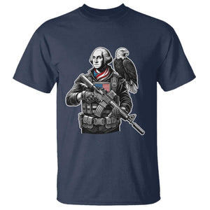 George Washington Tactical Soldier T Shirt Military Patriot Bald Eagle USA Flag Gift