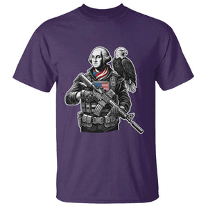 George Washington Tactical Soldier T Shirt Military Patriot Bald Eagle USA Flag Gift