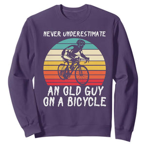 Never Underestimate An Old Guy On A Bicycle Sweatshirt Cycling Lover Gift