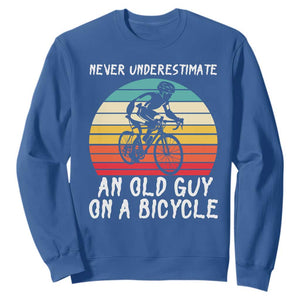 Never Underestimate An Old Guy On A Bicycle Sweatshirt Cycling Lover Gift