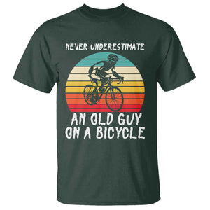 Never Underestimate An Old Guy On A Bicycle T Shirt Cycling Lover Gift