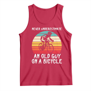 Never Underestimate An Old Guy On A Bicycle Tank Top Cycling Lover Gift