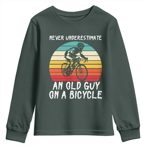 Never Underestimate An Old Guy On A Bicycle Youth Sweatshirt Cycling Lover Gift