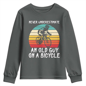 Never Underestimate An Old Guy On A Bicycle Youth Sweatshirt Cycling Lover Gift