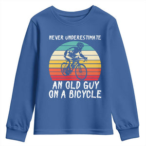 Never Underestimate An Old Guy On A Bicycle Youth Sweatshirt Cycling Lover Gift