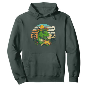 Funny Tacos Dinosaur Hoodie Mexican Food Lover Gift TS12 Dark Forest Green Print Your Wear