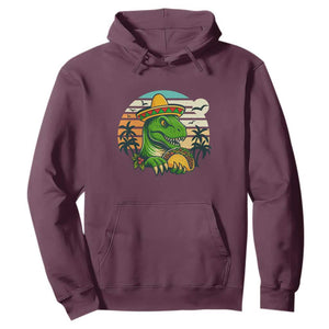 Funny Tacos Dinosaur Hoodie Mexican Food Lover Gift TS12 Maroon Print Your Wear