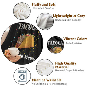 Funny Taco Cat Cinco De Meow Throw Blanket Mexican Food Lover Gift TS12 Print Your Wear