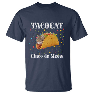 Funny Taco Cat Cinco De Meow T Shirt Mexican Food Lover Gift TS12 Navy Print Your Wear