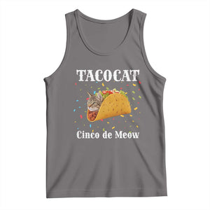 Funny Taco Cat Cinco De Meow Tank Top Mexican Food Lover Gift TS12 Deep Heather Print Your Wear