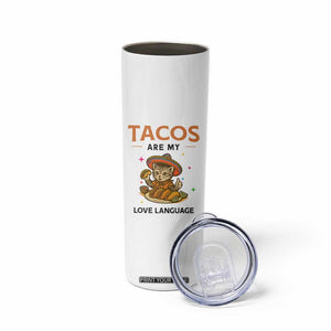 Tacos Are My Love Language Skinny Tumbler Funny Cat Eating Taco TS12 Print Your Wear