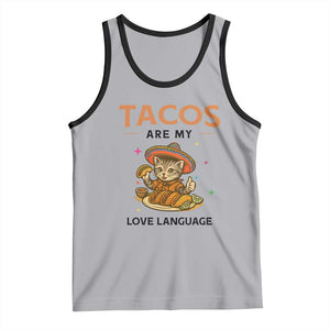 Tacos Are My Love Language Tank Top Funny Cat Eating Taco TS12 Athletic Heather Black Print Your Wear