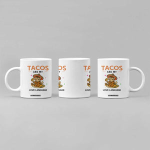 Tacos Are My Love Language Coffee Mug Funny Cat Eating Taco TS12 Print Your Wear