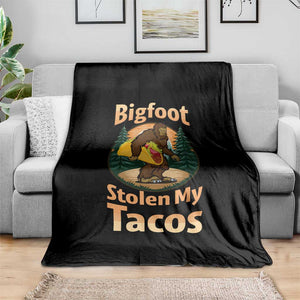 Funny Bigfoot Stole My Tacos Throw Blanket Sasquatch Taco Lover TS12 Print Your Wear