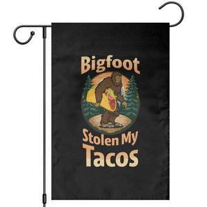Funny Bigfoot Stole My Tacos Garden Flag Sasquatch Taco Lover TS12 Black Print Your Wear
