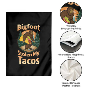 Funny Bigfoot Stole My Tacos Garden Flag Sasquatch Taco Lover TS12 Print Your Wear