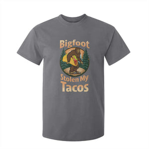 Funny Bigfoot Stole My Tacos T Shirt For Kid Sasquatch Taco Lover TS12 Charcoal Print Your Wear