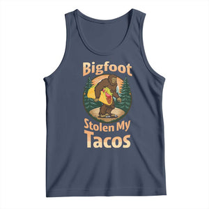 Funny Bigfoot Stole My Tacos Tank Top Sasquatch Taco Lover TS12 Navy Print Your Wear