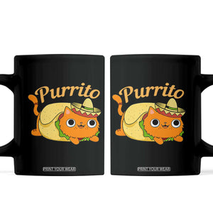 Funny Burrito Lover Gift Coffee Mug Purrito Cat TS12 Black Print Your Wear