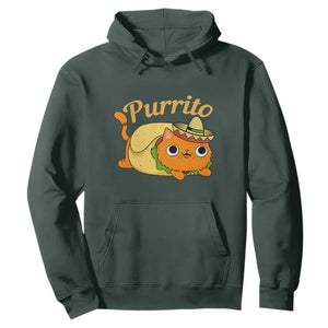 Funny Burrito Lover Gift Hoodie Purrito Cat TS12 Dark Forest Green Print Your Wear