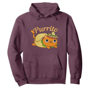 Funny Burrito Lover Gift Hoodie Purrito Cat TS12 Maroon Print Your Wear
