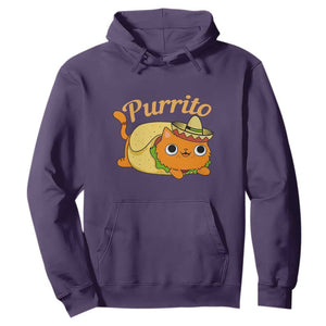 Funny Burrito Lover Gift Hoodie Purrito Cat TS12 Purple Print Your Wear