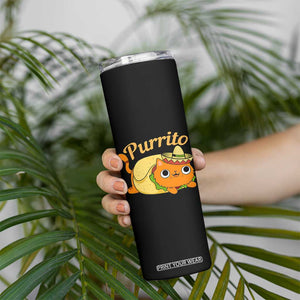 Funny Burrito Lover Gift Skinny Tumbler Purrito Cat TS12 Print Your Wear