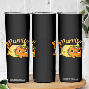 Funny Burrito Lover Gift Skinny Tumbler Purrito Cat TS12 Print Your Wear