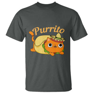 Funny Burrito Lover Gift T Shirt Purrito Cat TS12 Dark Heather Print Your Wear