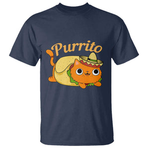 Funny Burrito Lover Gift T Shirt Purrito Cat TS12 Navy Print Your Wear