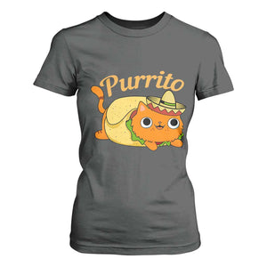 Funny Burrito Lover Gift T Shirt For Women Purrito Cat TS12 Dark Heather Print Your Wear