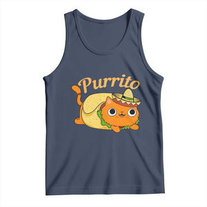Funny Burrito Lover Gift Tank Top Purrito Cat TS12 Navy Print Your Wear