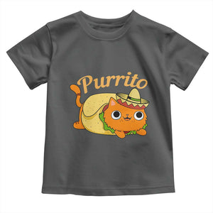 Funny Burrito Lover Gift Toddler T Shirt Purrito Cat TS12 Dark Heather Print Your Wear