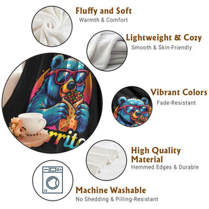 Mexican Food Lover Gift Throw Blanket Funny Bearrito TS12 Print Your Wear