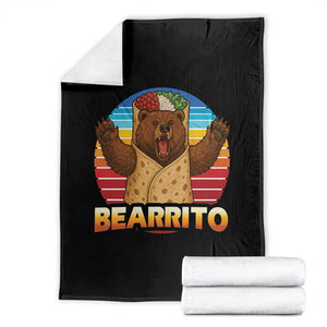 Burrito Lover Gift Throw Blanket Funny Bearrito TS12 Black Print Your Wear