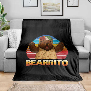 Burrito Lover Gift Throw Blanket Funny Bearrito TS12 Print Your Wear